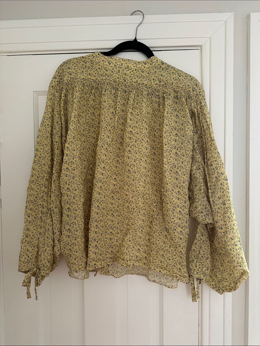 DOEN Light Yellow Floral Button-Up Blouse - Picture 8 of 8